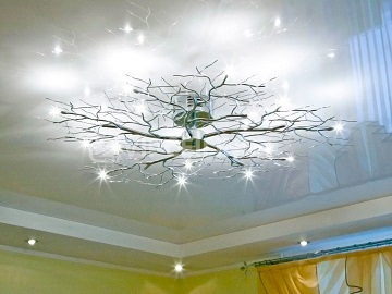 Глянцевые натяжные потолки фото